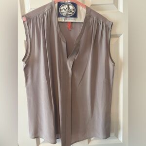 Eight Sixty Silk sleeveless blouse in lavender gray silk